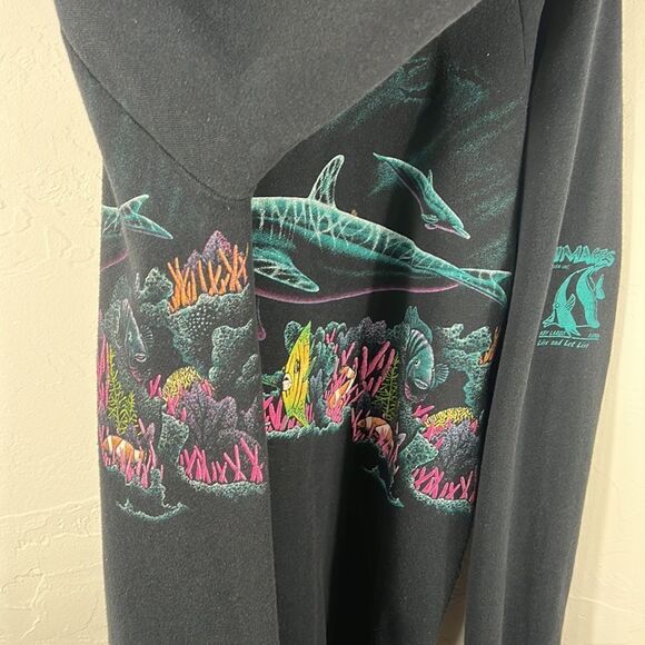 🐠 True Vintage 1992 HABITAT “Complete Wraparound Graphics” Crewneck Sweatshirt - Picture 5 of 10
